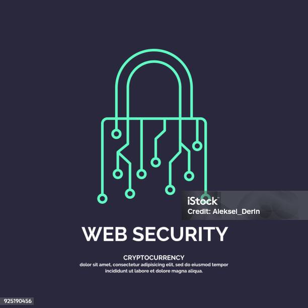 Web Security For Cryptocurrency Global Digital Technologies Stock Illustration - Download Image Now