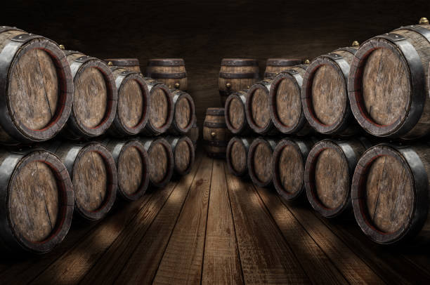 istock Oak wine barrels in the wine cellar. 925190664