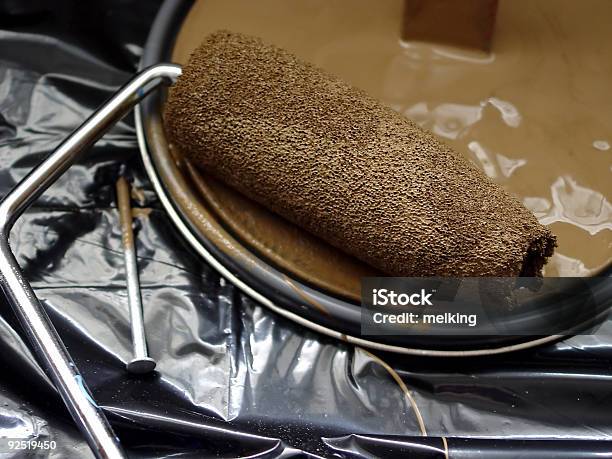 Paint Roller With Paint Stock Photo - Download Image Now - Abstract, Accessibility, Brown