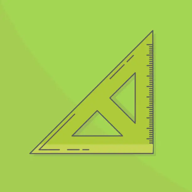 Vector illustration of Ruler vector on green background