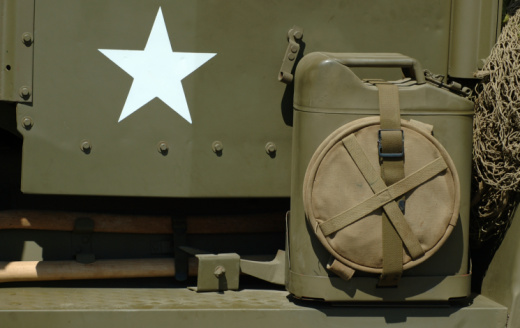 Tank in front of the cemetery of Rovasenda, Piedmont, Italy