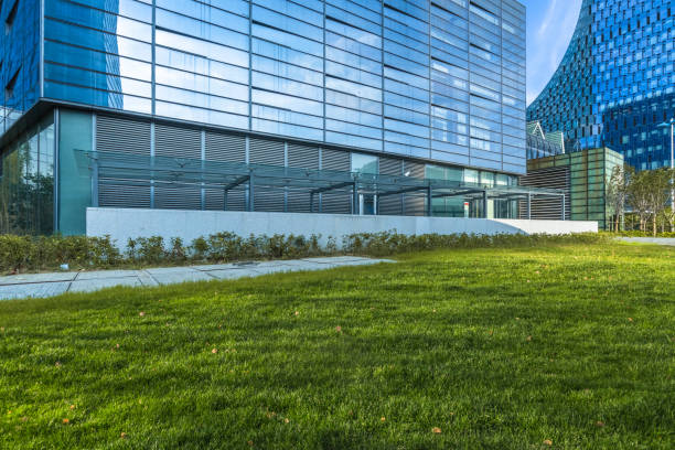 istock Buildings and green lawn 925198642