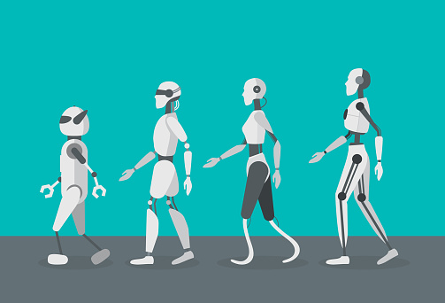 Android Robot Animation Cartoon Color Android Robots Set Vector Stock Illustration - Download ...
