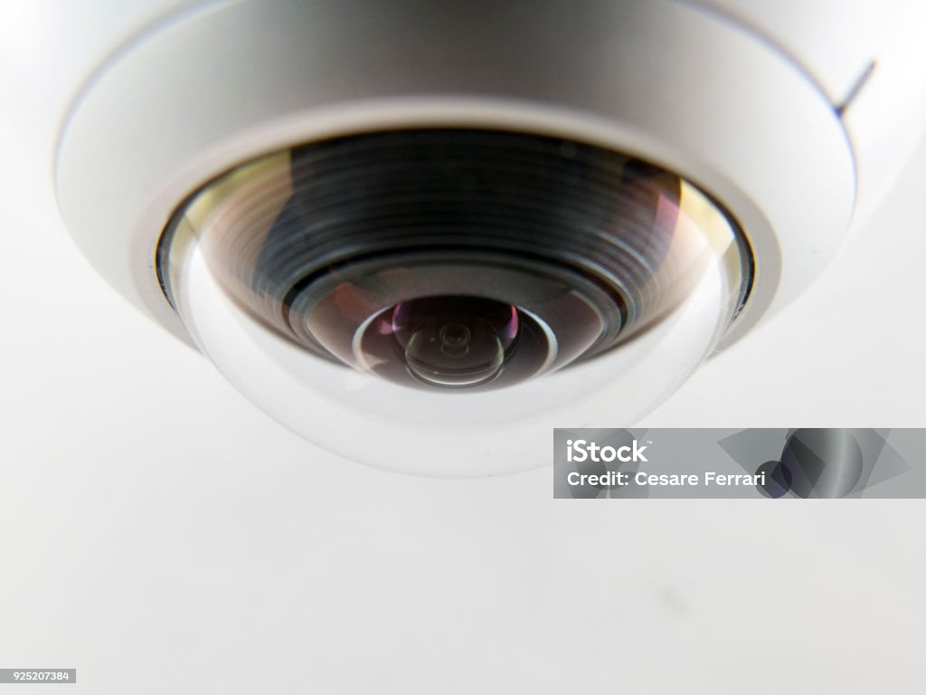 Security Camera Front Shot Security Camera Front Lens On White Background Stock Photo - Download ...