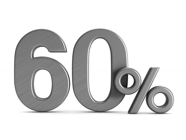 istock sixty percent on white background. Isolated 3D illustration 925207606