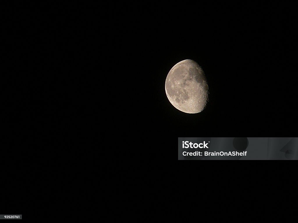 Drei Viertel moon - Lizenzfrei Der Mann im Mond Stock-Foto