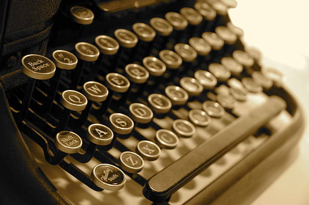 旧 Typwriter -クロースフォーカスコピー ストックフォト