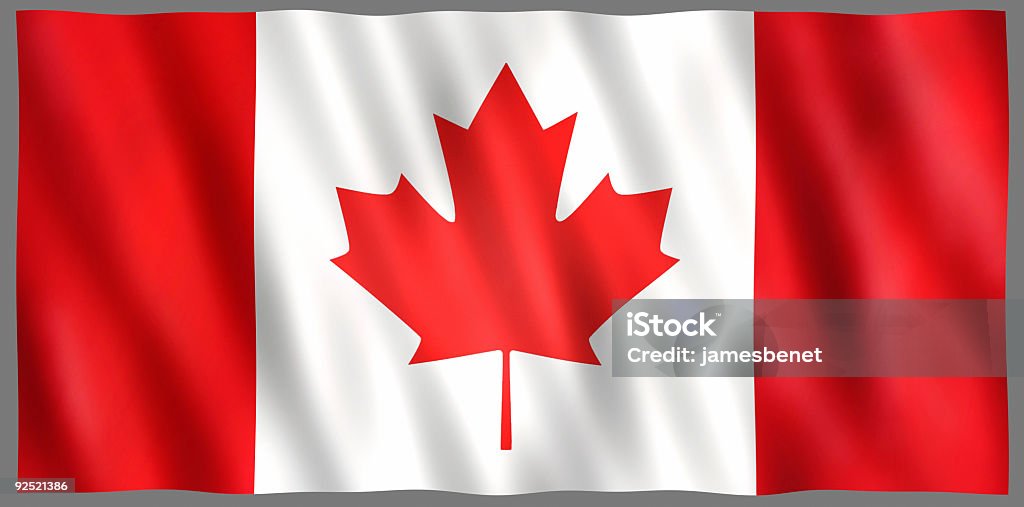 Brillante bandera canadiense - Foto de stock de Bandera libre de derechos