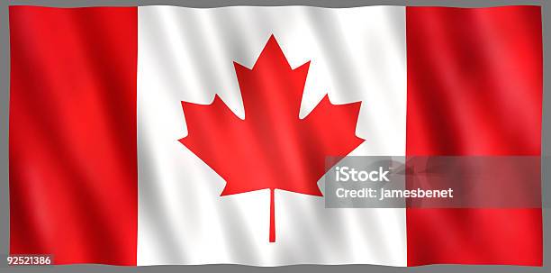 Brillante Bandera Canadiense Foto de stock y más banco de imágenes de Bandera - Bandera, Bandera canadiense, Canadá