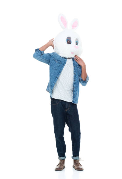 istock Hip young male wearing a bunny mask 925223698
