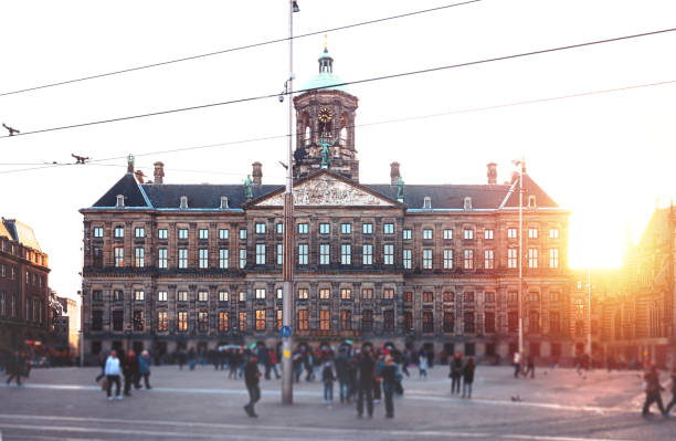 istock Amsterdam Royal Palace on the Dam Square at sunset time 925223884