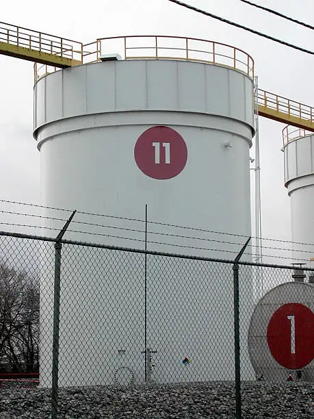 Photo of oil storage tanks