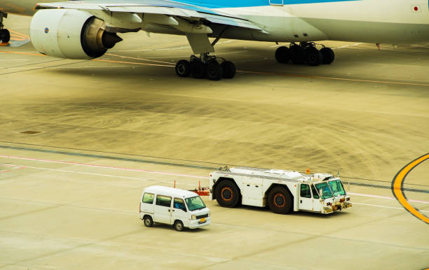 istock At an airfield, a car working for an airplane 925224378