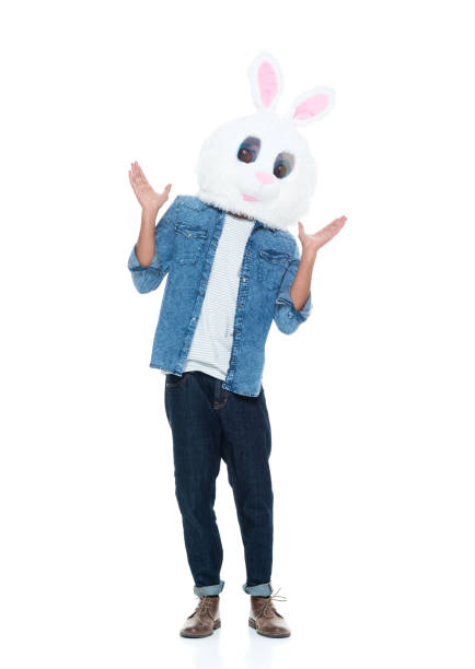 istock Hip young male wearing a bunny mask 925224492