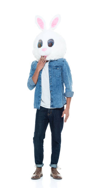 istock Hip young male wearing a bunny mask 925225672
