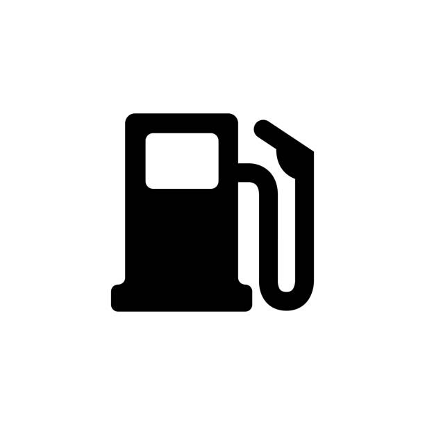 gas 관측소 아이콘크기 - gas station fuel pump station gasoline stock illustrations