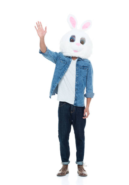 istock Hip young male wearing a bunny mask 925225908