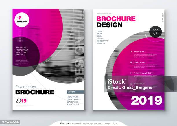 Brochure Template Layout Cover Design Annual Report Magazine Flyer Or Booklet In A4 With Color Circle Shapes In Swiss Or Magna Style Vector Illustration Stock Illustration - Download Image Now