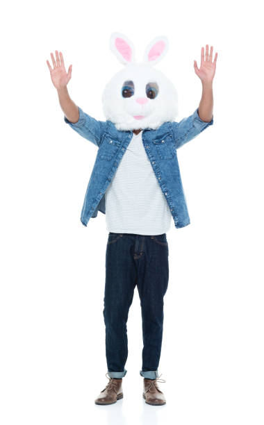 Hip young male wearing a bunny mask