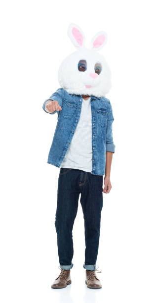 istock Hip young male wearing a bunny mask 925231064