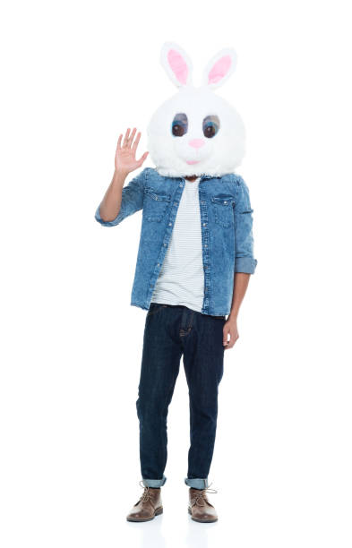 istock Hip young male wearing a bunny mask 925231070