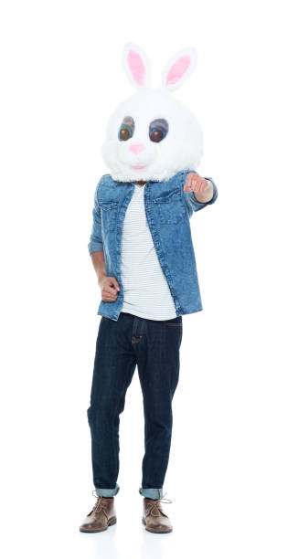 istock Hip young male wearing a bunny mask 925231076