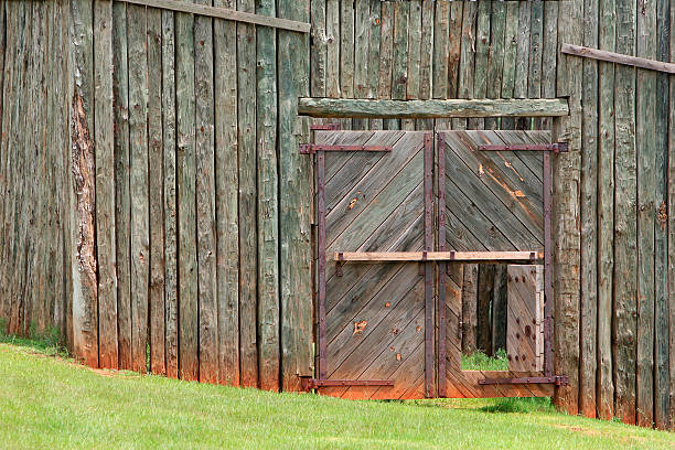 Close up on Civil War Stockade stock photo