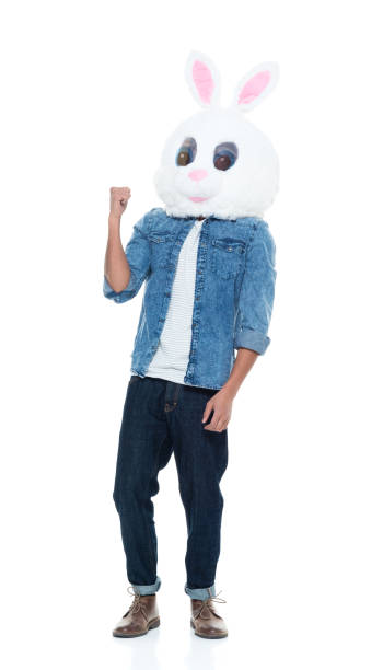 istock Hip young male wearing a bunny mask 925231618