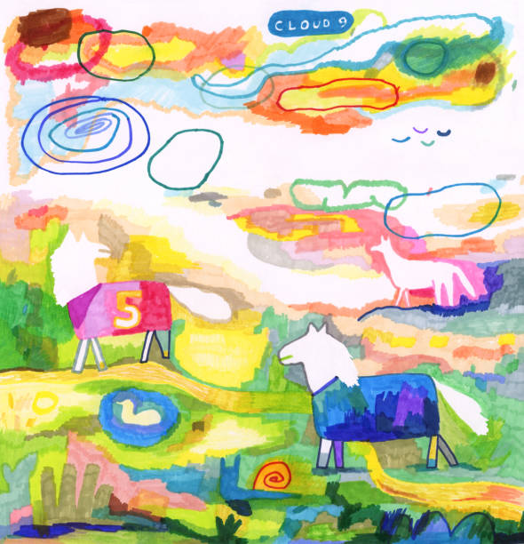 istock Colourful country landscape with horses 925231844