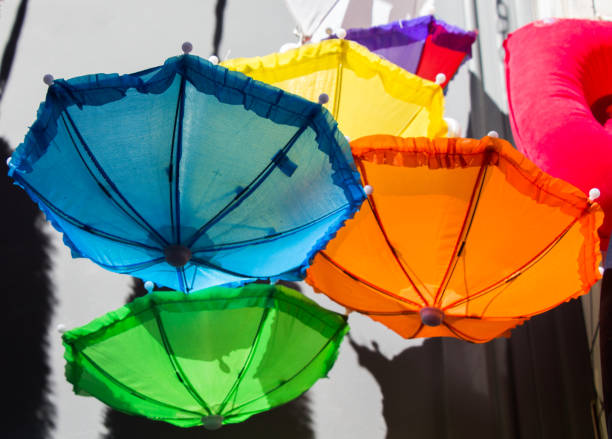istock Set of colorful  umbrellas in view 925232928