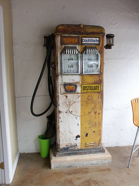 Old Distillate Gas Pump stock photo