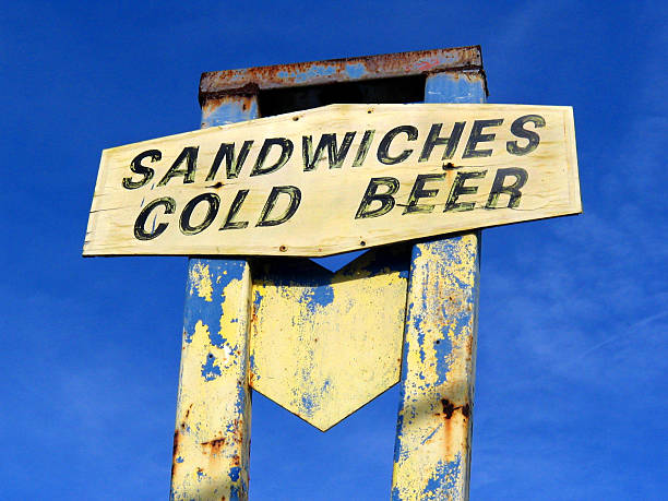 istock Sanwiches & Cold Beer Sign 92523995