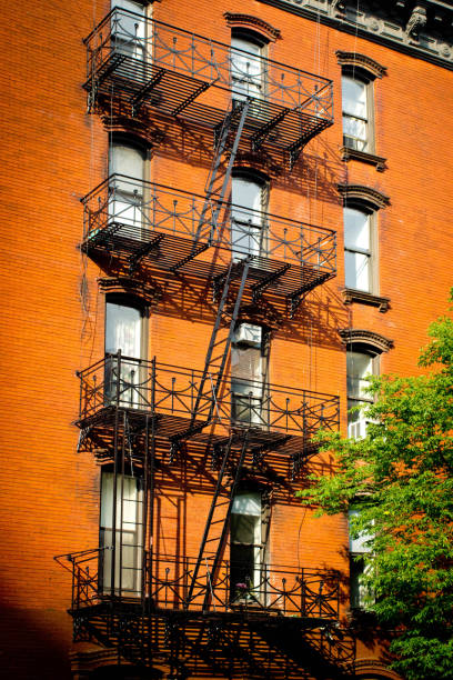istock Fire escape on New York apartment block 925244470