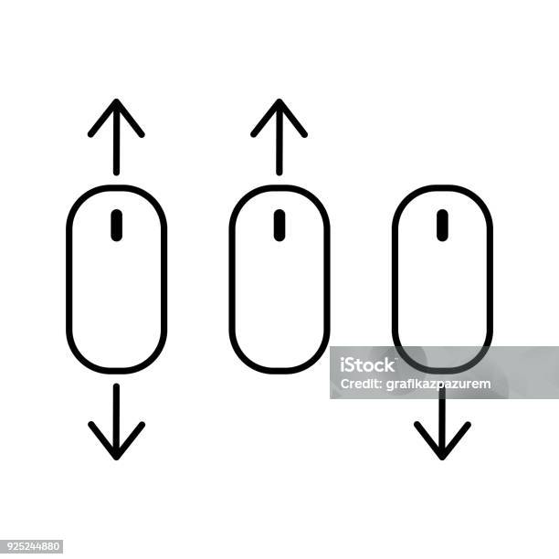 Scroll Down Up Computer Mouse Icon Vector Illustration Stock Illustration - Download Image Now