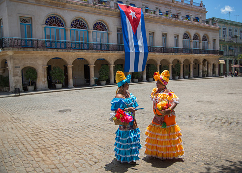 tourism,historic,cuban flag,colourful