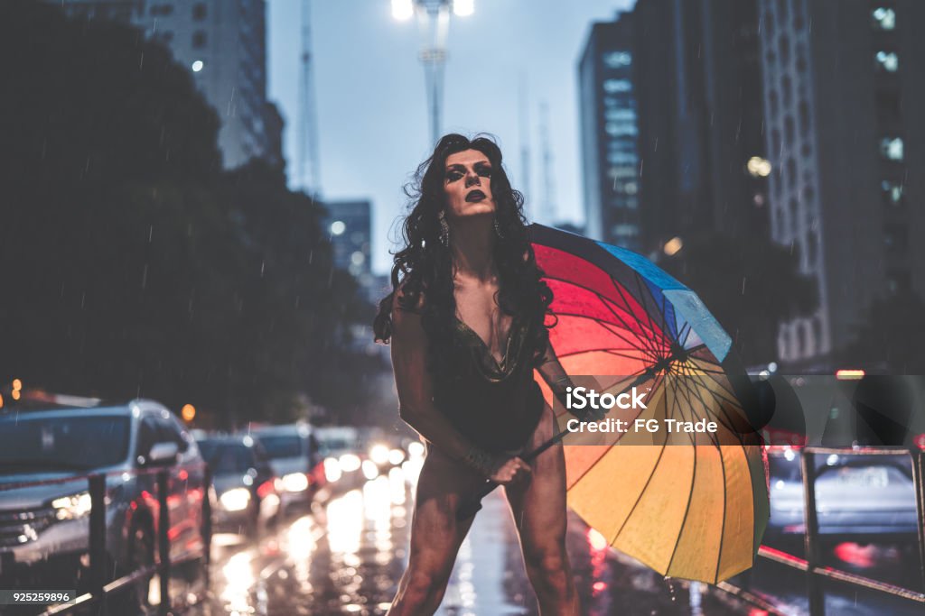 Proud to be Gay Drag Queen Protest Stock Photo