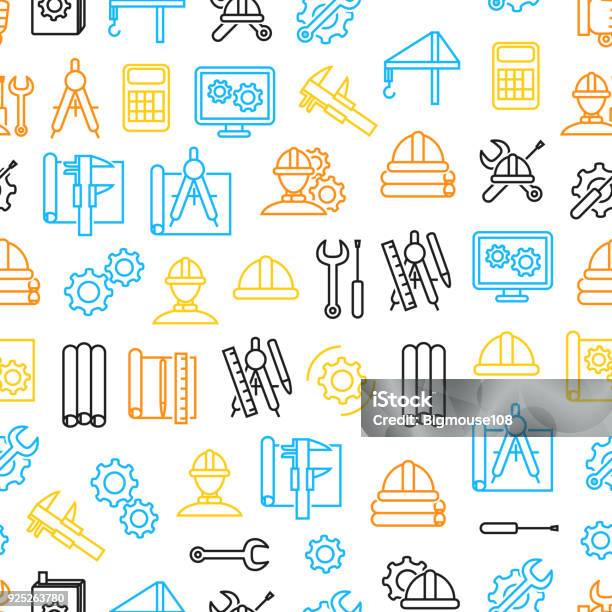 Engineer Background Pattern Engineering Thin Line Seamless Pattern Background Vector Stock ...