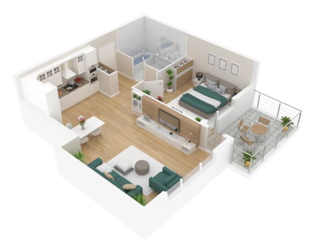 istock Floor plan top view. Apartment interior isolated on white background 925264450