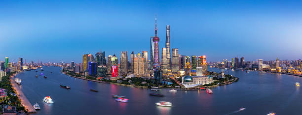 istock Shanghai Skyline at sunset 925269106