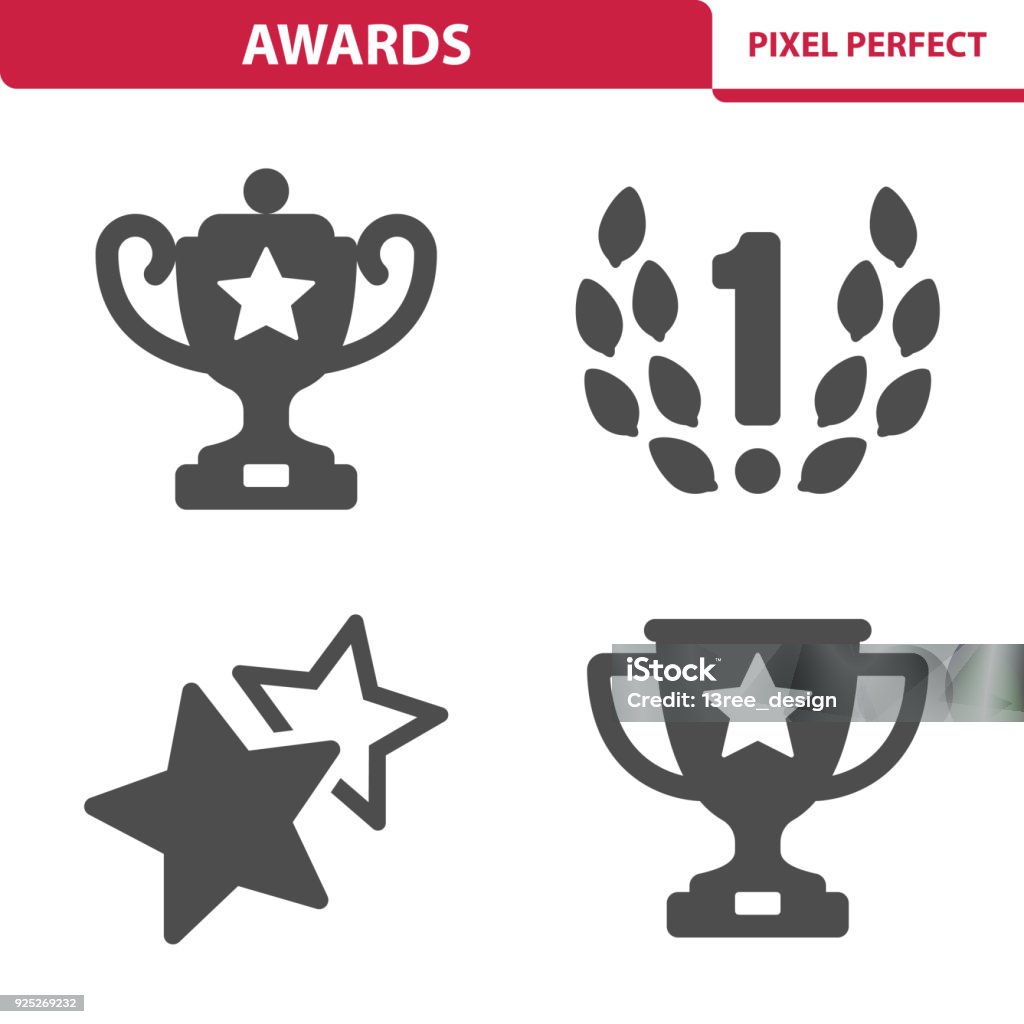 Awards Icons Professional, pixel perfect icons depicting various awards, trophies and prize concepts. EPS 8 format. Icon Symbol stock vector