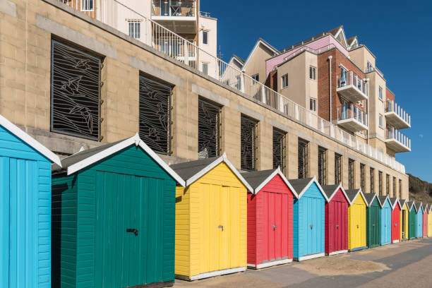 istock Beach huts near Boscombe Beach in Bournemouth 925269636