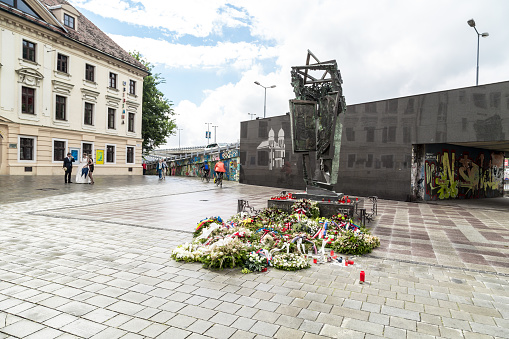 Bratıslava: Monument sculpture in Bratislava. City is touristic, political and cultural center of Slovakia.