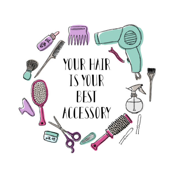 Accessories For The Hairdresser S Motivational Quote Your Hair Is Your Best  Accessory Stock Illustration - Download Image Now - iStock