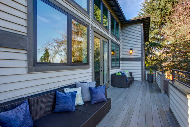 istock New construction home exterior boasts luxury deck 925287834