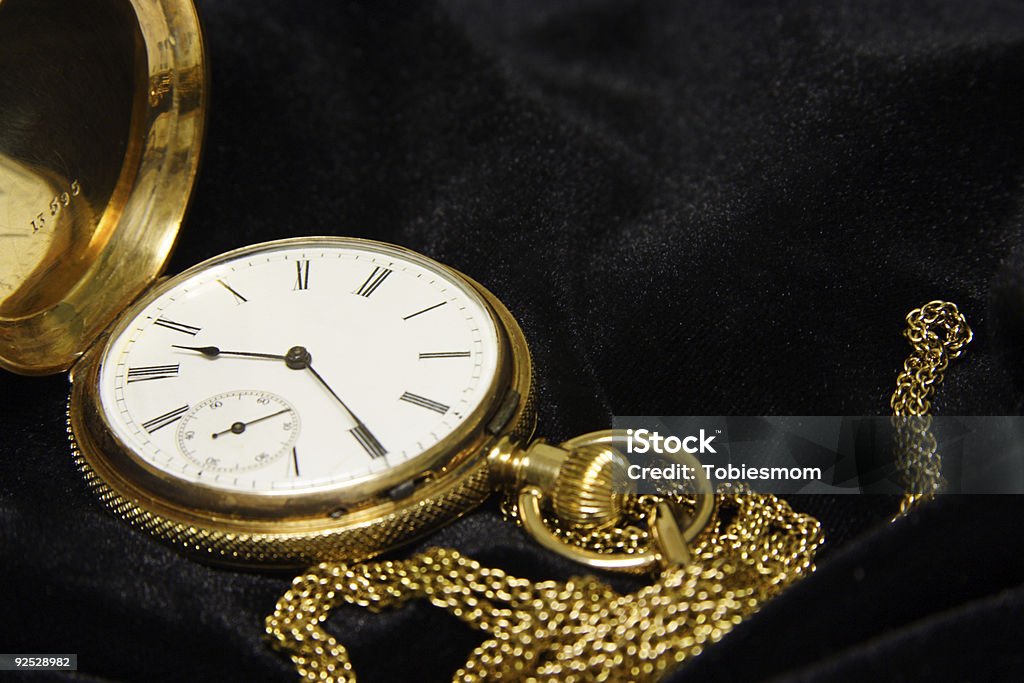 Gold Watch  Black Background Stock Photo