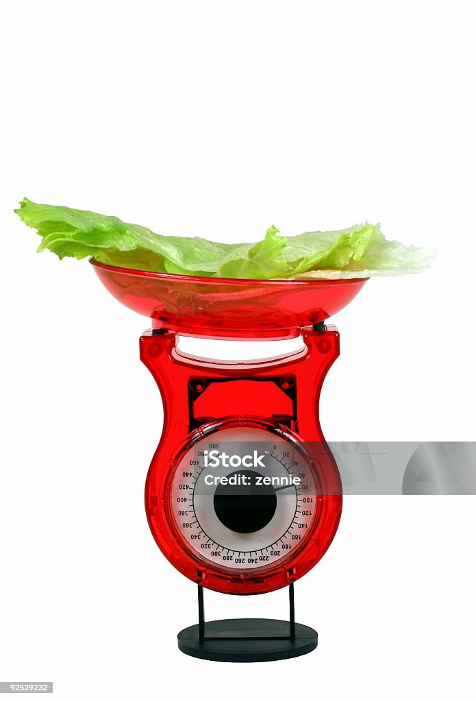 Dieta tempo: Cibo scala e lattuga - Foto stock royalty-free di Alimentazione sana