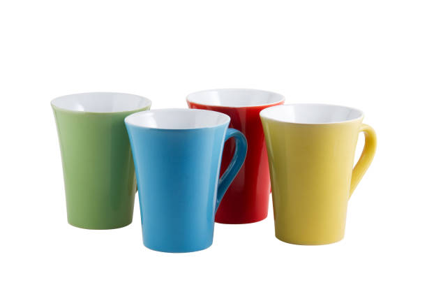 istock set of colored ceramic cups on a white background 925294590