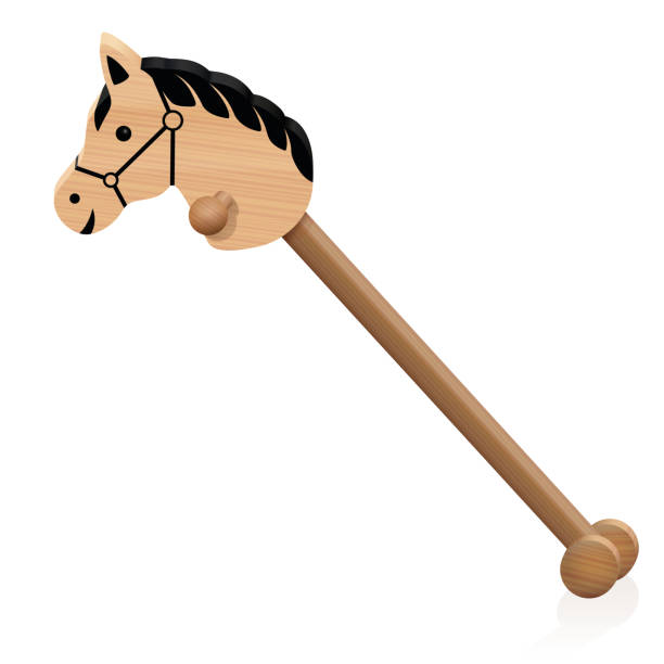 Hobby Horse Childs Wooden Riding Toy Animal Isolated Vector Illustration On  White Background Stock Illustration - Download Image Now - iStock