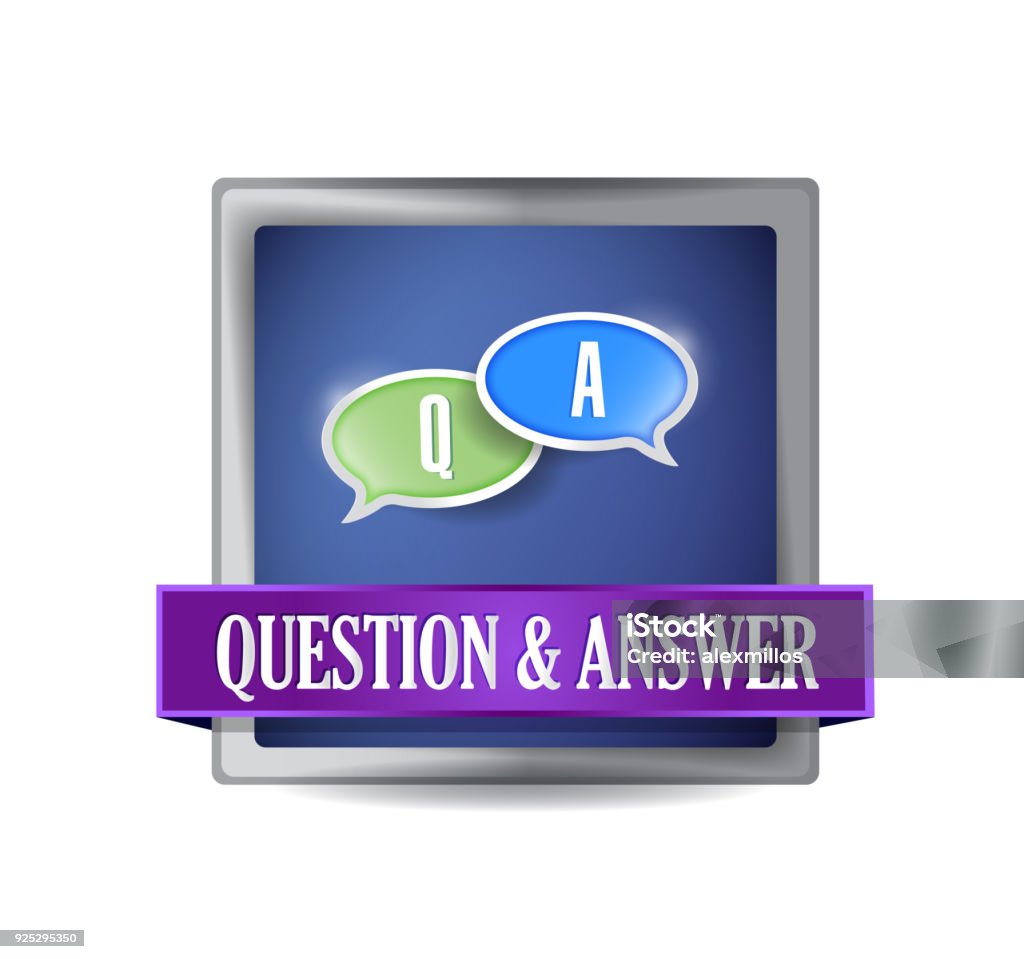 Answer The Questions Button Question And Answer Button Illustration Design Over White Stock ...