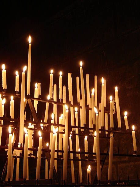 Candels in a catedral stock photo
